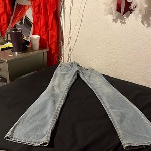 Blue asphalt flared jeans